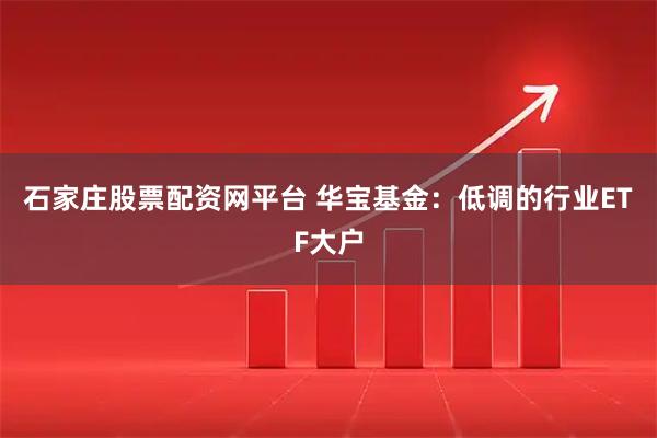 石家庄股票配资网平台 华宝基金：低调的行业ETF大户